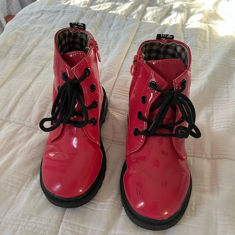 Waterproof Lace-Up Kids Ankle Boots Candy Colored - Picture 2 of 7